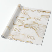 Moderne gepersonaliseerde naam goud effect marmer cadeaupapier (Uitgerold)