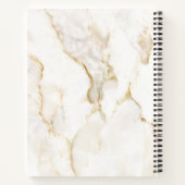 Moderne Gepersonaliseerde Naam Goud Effect Marmer  Notitieboek (Achterkant)