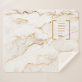 Moderne Gepersonaliseerde Naam Goud Effect Marmer Sherpa Deken (Voorkant (horizontaal))