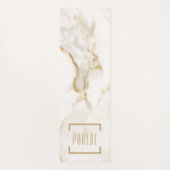 Moderne Gepersonaliseerde Naam Goud Effect Marmer Yogamat (Achterkant)