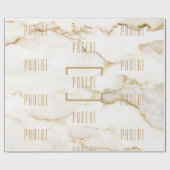Moderne gepersonaliseerde naam goudeffect marmer cadeaupapier (Vlak)