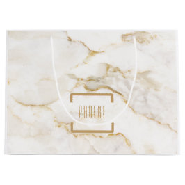 Moderne Gepersonaliseerde Naam Gouden Effect Marme Groot Cadeauzakje