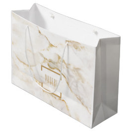 Moderne Gepersonaliseerde Naam Gouden Effect Marme Groot Cadeauzakje