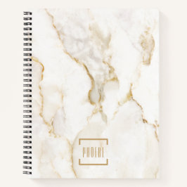 Moderne Gepersonaliseerde Naam Gouden Effect Marme Notitieboek