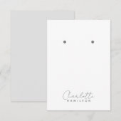 Moderne gepersonaliseerde naam Grey Tones Oorbel K Notitiekaartje (Voorkant / Achterkant)