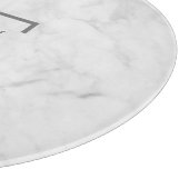 Moderne Gepersonaliseerde Naam Grijs Marmer Patroo Snijplank (Hoek)