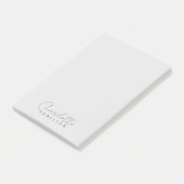 Moderne Gepersonaliseerde Naam Grijze Tonen Post-it® Notes (Schuin)