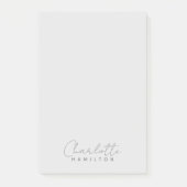 Moderne Gepersonaliseerde Naam Grijze Tonen Post-it® Notes (Voorkant)