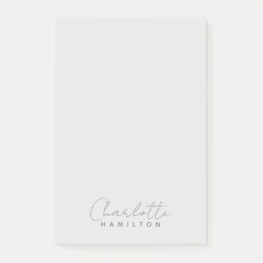 Moderne Gepersonaliseerde Naam Grijze Tonen Post-it® Notes (Voorkant)