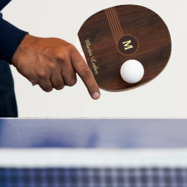 Moderne gepersonaliseerde naam Houten textuur Wit Tafeltennisbatje