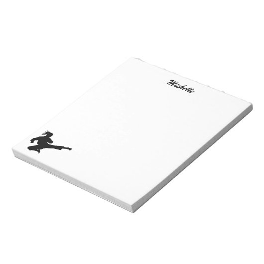 Moderne Gepersonaliseerde Naam Karate / Taekwondo Notitieblok (Linkerzijde)