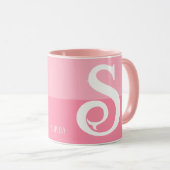 Moderne gepersonaliseerde naam Letter roze kleur s Mok (Voorkant rechts)