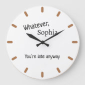 Moderne gepersonaliseerde naam met grappig citaat  grote klok (Voorkant)