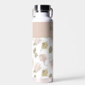 Moderne gepersonaliseerde naam Monogram Floral Waterfles (Voorkant)