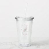 Moderne gepersonaliseerde naam Monogram roze Acryl Drinkbeker (Achterkant)