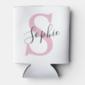 Moderne gepersonaliseerde naam Monogram roze Blikjeskoeler (Voorkant)