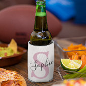 Moderne gepersonaliseerde naam Monogram roze Blikjeskoeler