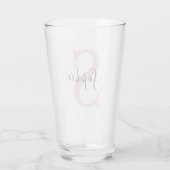Moderne gepersonaliseerde naam Monogram roze Glas (Achterkant)