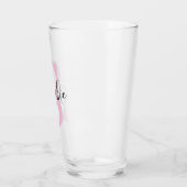Moderne gepersonaliseerde naam Monogram roze Glas (Links)