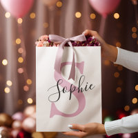 Moderne gepersonaliseerde naam Monogram roze