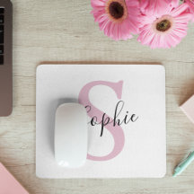 Moderne gepersonaliseerde naam Monogram roze