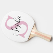Moderne gepersonaliseerde naam Monogram roze Tafeltennisbatje (Zijkant)