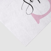 Moderne gepersonaliseerde naam Monogram roze Tissuepapier (Detail)