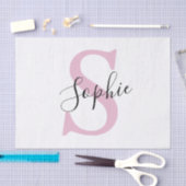Moderne gepersonaliseerde naam Monogram roze Tissuepapier (Craft)