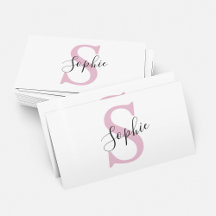 Moderne gepersonaliseerde naam Monogram roze