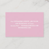 Moderne gepersonaliseerde naam Monogram roze Visitekaartje (Achterkant)