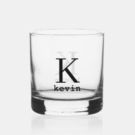 Moderne gepersonaliseerde naam monogram whisky glas