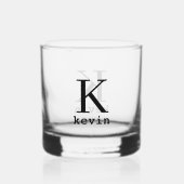 Moderne gepersonaliseerde naam monogram whisky glas (Achterkant)