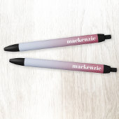 Moderne gepersonaliseerde naam roze blauwe gradiën zwarte inkt pen