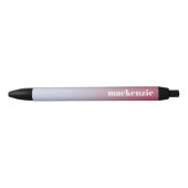Moderne gepersonaliseerde naam roze blauwe gradiën zwarte inkt pen (Voorkant)