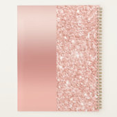 Moderne gepersonaliseerde naam roze goud roze glan planner (Achterkant)