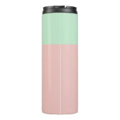 Moderne gepersonaliseerde naam roze mint kleur blo thermosbeker (Achterkant)