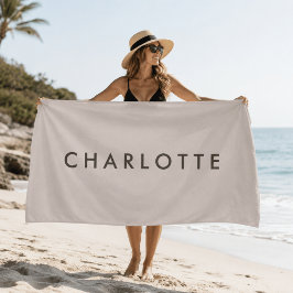 Moderne gepersonaliseerde naam strandhanddoek strandlaken