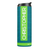 Moderne Gepersonaliseerde Naam Thermische Tumbler Thermosbeker (Gedraaid links)