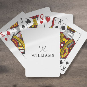 Moderne gepersonaliseerde naamgolfclubs pokerkaarten