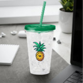 Moderne gepersonaliseerde naamletter Pineapple Gre Acryl Drinkbeker