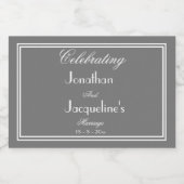 Moderne gepersonaliseerde namen Chic Mini Wedding Sparkling Wijnetiket (Enkel label)