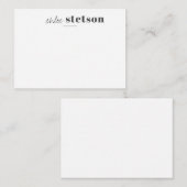 Moderne Gepersonaliseerde Notitiekaartje (Voorkant / Achterkant)