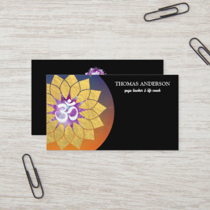 Moderne gepersonaliseerde OM symbool Lotus Mandala Visitekaartje