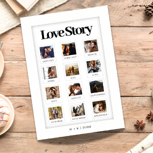 Moderne gepersonaliseerde paar liefde verhaal foto afdruk