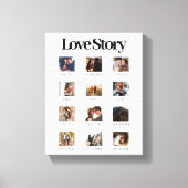 Moderne gepersonaliseerde paar liefde verhaal foto canvas afdruk (Voorkant)