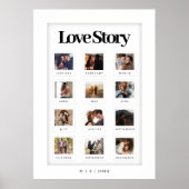 Moderne gepersonaliseerde paar liefde verhaal foto poster (Voorkant)