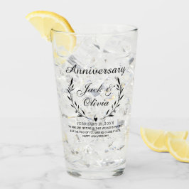 Moderne gepersonaliseerde paar naam Jubileum gesch Glas