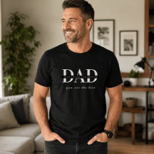Moderne gepersonaliseerde papa zwarte T-shirt
