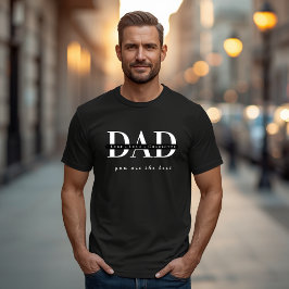 Moderne gepersonaliseerde papa zwarte T-shirt