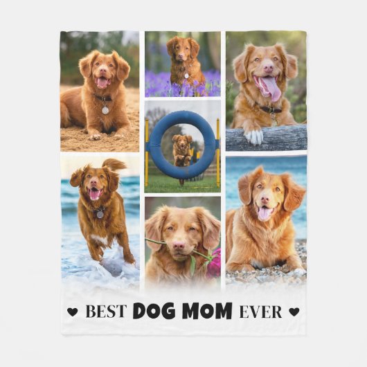 Moderne Gepersonaliseerde Pet Foto Collage Hond Ma Fleece Deken (Voorkant)